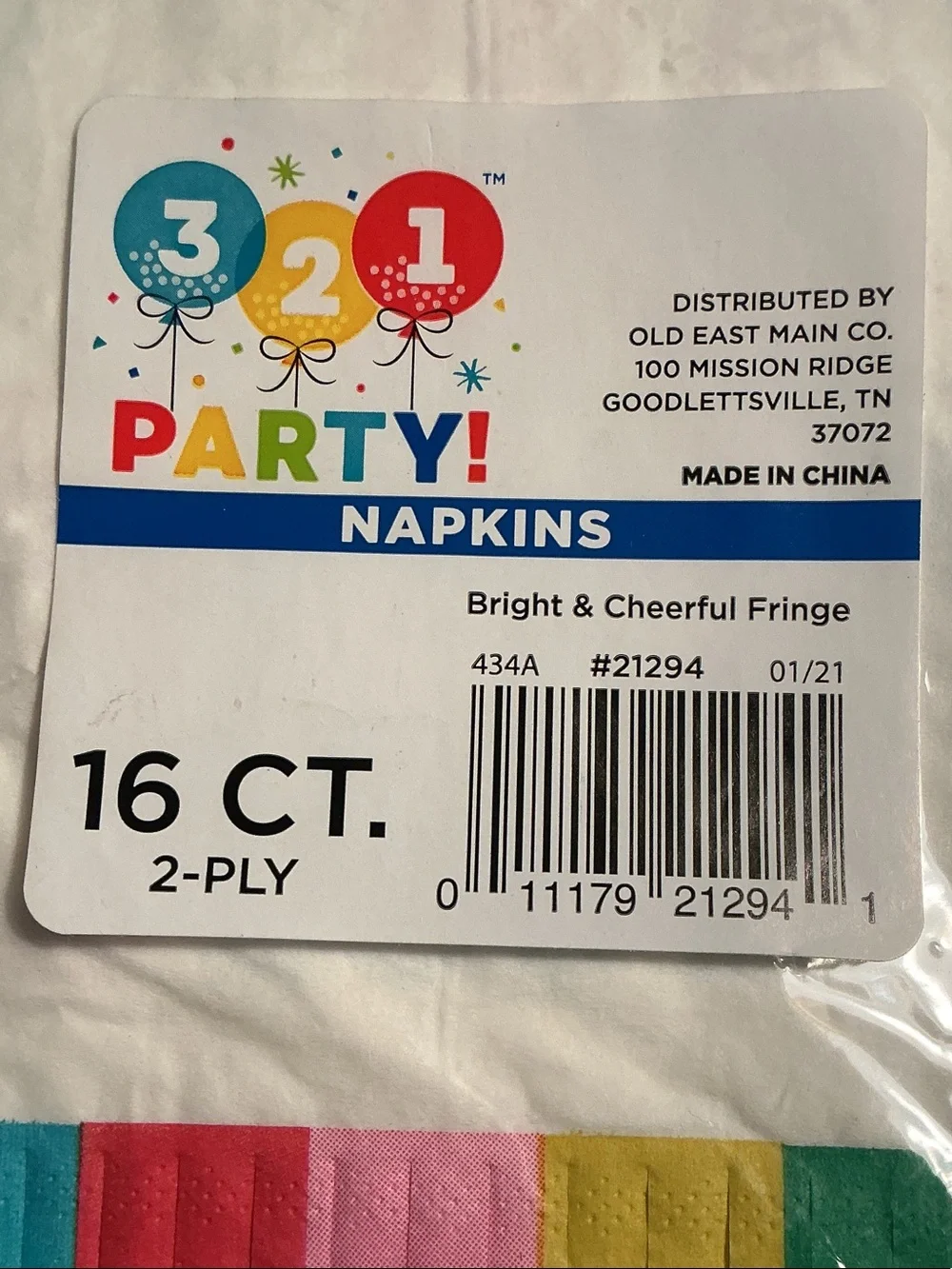Party Time! Multicolor Beverage Napkins from 321 Party Set of 2 pack 16 ct. each